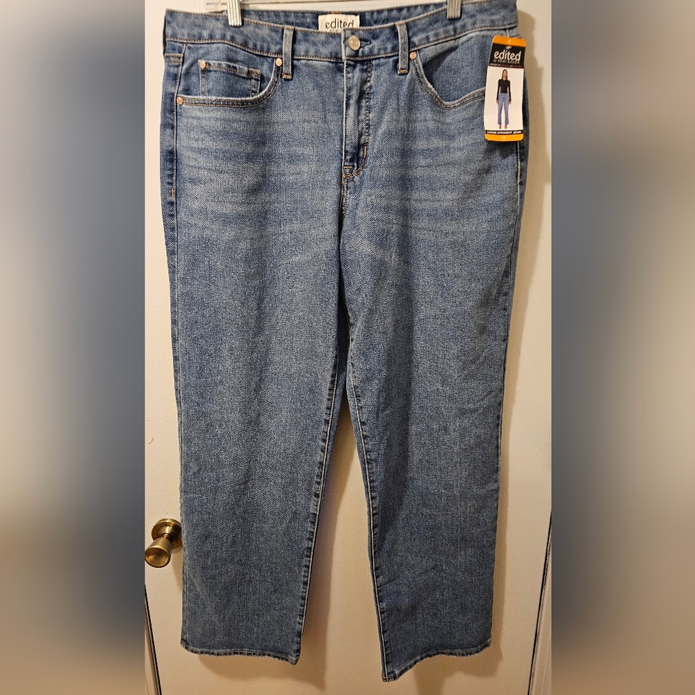 Edited by‎ Remi Bader Loose Straight Jeans Blue Women's Size 12 NWT